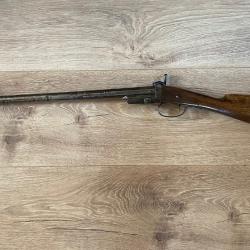 Fusil de braconnier ancien &agrave; broche, calibre 24, poudre noire