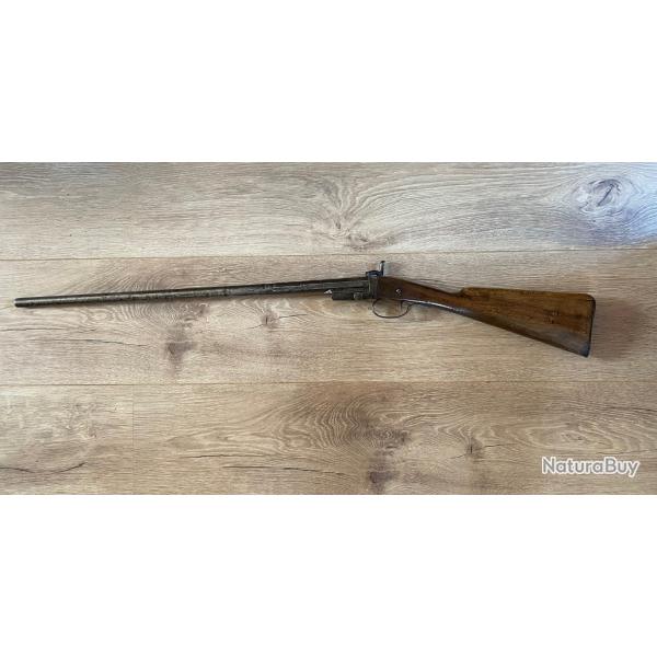 Fusil de braconnier ancien � broche, calibre 24, poudre noire