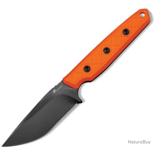 Couteau HX Outdoors Maverick Lame Droite Acier 14C28N Manche G10 Orange �tui Kydex HXOD354D