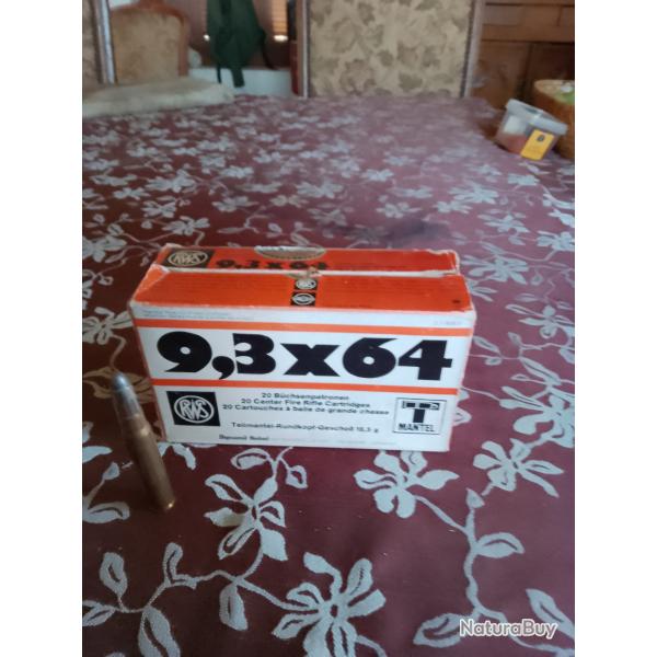 DEUX BOITES DE MUNITIONS RWS 9.3 X 64 TM 18.5 GE PORT OFFERT