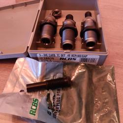 Jeux d'outils RCBS carbure cal 45 acp + shell holder