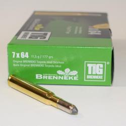 boite de 20 cartouches, Brenneke , cal 7&times;64, ogive TIG 177 grains
