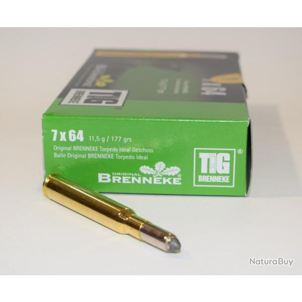 boite de 20 cartouches, Brenneke , cal 7�64, ogive TIG 177 grains