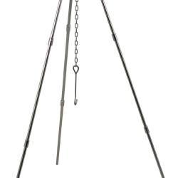 Tr&eacute;pied MFH pour bouilloire avec cha&icirc;ne et crochet, support de barbecue pivotant pour brasero