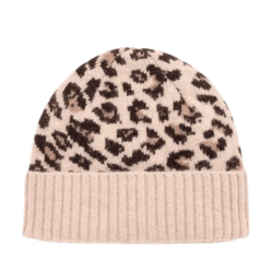 Bonnet en laine et angora L&eacute;opard - Camel - Mackie