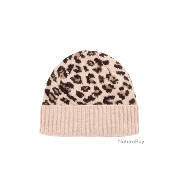 Bonnet l�opard camel