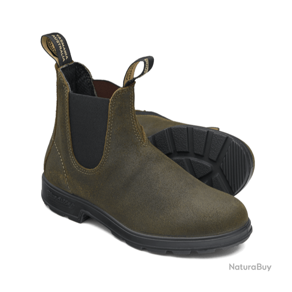 Boots mixtes Chelsea suede original - #1615 Dark olive - Blundstone - 41 / Vert