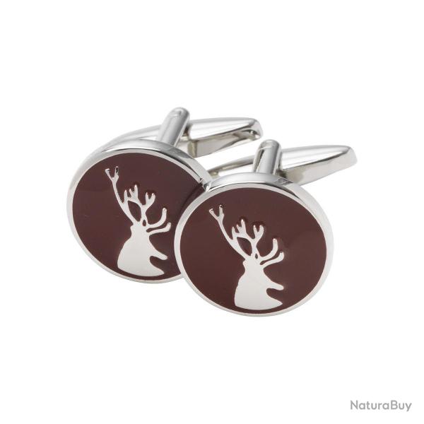 Boutons de manchette deer burgundy