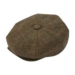 Casquette bakerboy en tweed Compton - Teak - Alan Paine - M (57 - 58 cm) / Marron