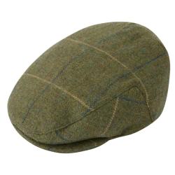 Casquette plate en tweed Surrey - Lovat Blue - Alan Paine - M (57 - 58 cm) / Vert