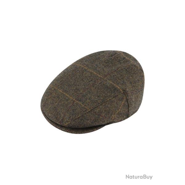 Casquette plate en tweed Compton - Teak - Alan Paine - S (55 - 56 cm) / Marron