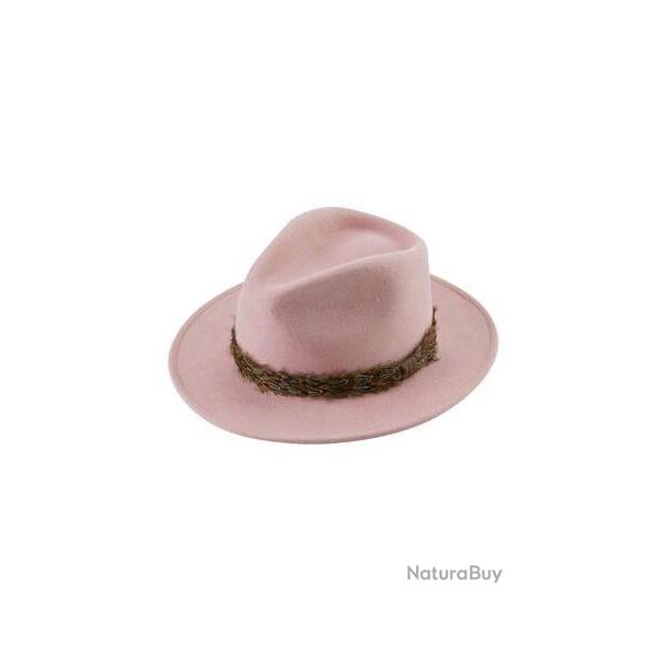 Chapeau richmond plume femme 2 coloris - M (57 cm) / Pink