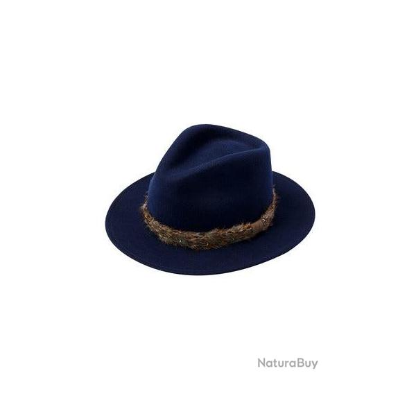 Chapeau richmond plume femme 2 coloris - L (59 cm) / Navy