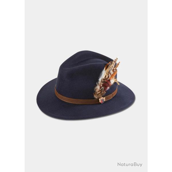 Chapeau unisexe Surrey en feutre de laine - Navy - Alan Paine - Bleu / M (57 cm)