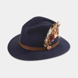 Chapeau unisexe Surrey en feutre de laine - Navy - Alan Paine - Bleu / L (59 cm)
