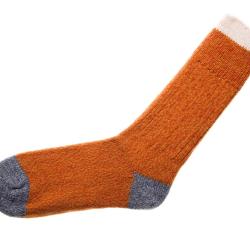 Chaussettes alpaga m&eacute;lange orange - 39 - 43