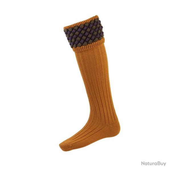 Chaussettes ANGUS ochre + garters - Ochre / 42/44