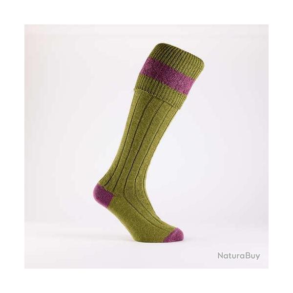 Chaussettes avec Garters Byron 3 coloris - 40 - 42 / Sage damson