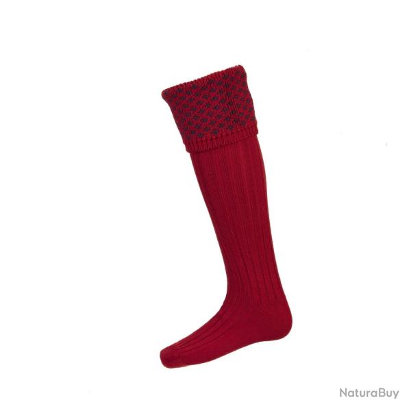 Chaussettes BOUGHTON brick red/navy + garters - 42/44 / Brick red / Navy