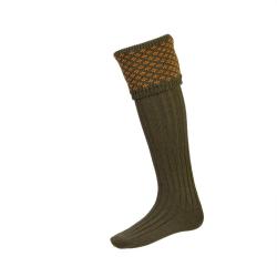 Chaussettes BOUGHTON spruce/ochre + garters - 39/41 / Spruce / Ochre