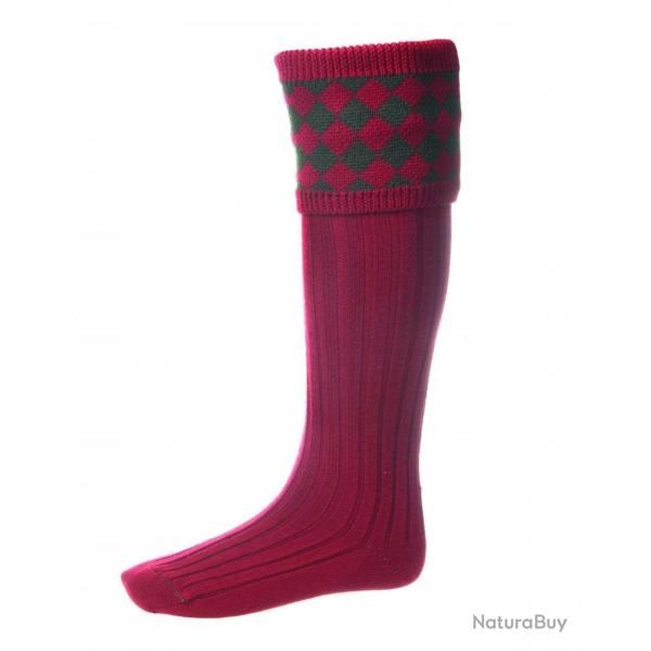 Chaussettes CHESSBOARD brick red spruce - Brick red spruce / 39/41