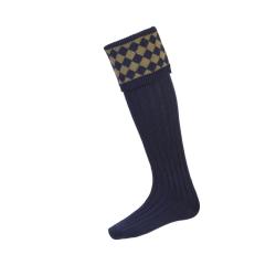 Chaussettes CHESSBOARD navy dk olive - Navy dark olive / 39/41