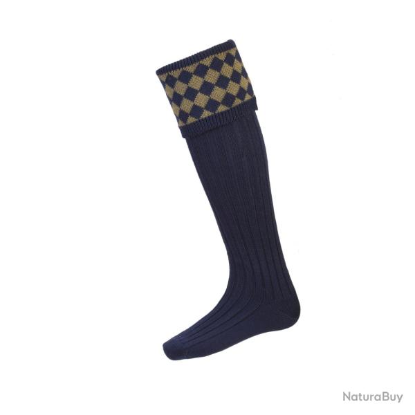 Chaussettes CHESSBOARD navy dk olive - Navy dark olive / 39/41