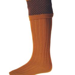 Chaussettes de chasse Homme Tayside avec garters - Ochre - House of Cheviot - Jaune / 42/44