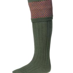 Chaussettes de chasse Homme Tayside avec garters - Spruce - House of Cheviot - Vert / 39/41
