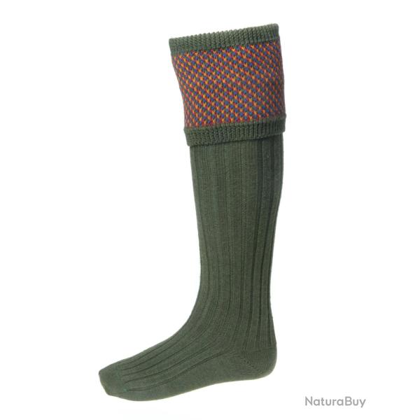 Chaussettes de chasse Homme Tayside avec garters - Spruce - House of Cheviot - Vert / 39/41
