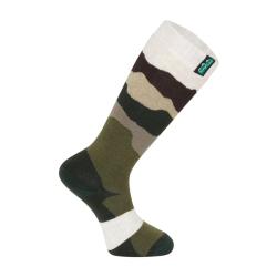 Chaussettes hautes laine m&eacute;rinos olive stripe - 36/38