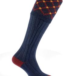 Chaussettes de chasse Regent avec garters - Navy - Pennine - 40 - 42 / Bleu