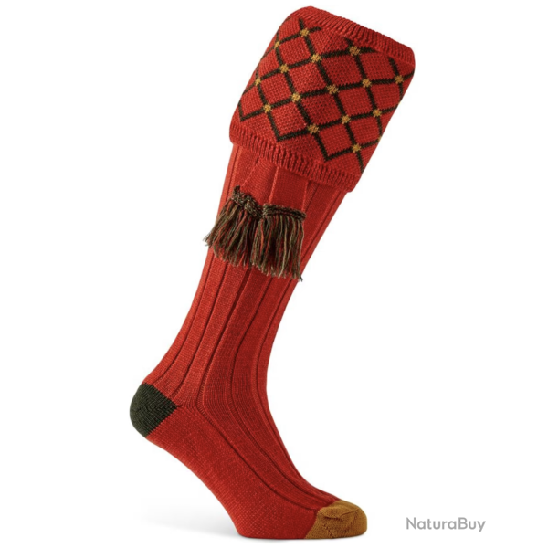 Chaussettes de chasse Regent avec garters - Orange - Pennine - 43 - 45 / Orange