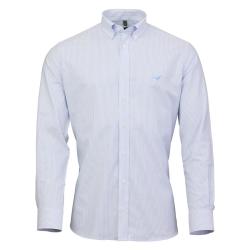 Chemise coton oxford rayures bleues - M