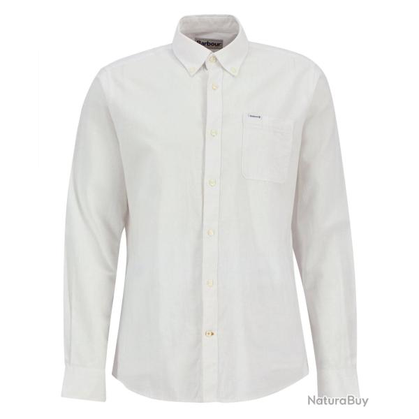 Chemise tailored lin coton Nelson white - XL