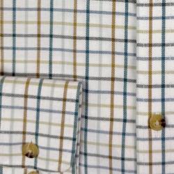 Chemise tattersall brunswick green coton laine - S