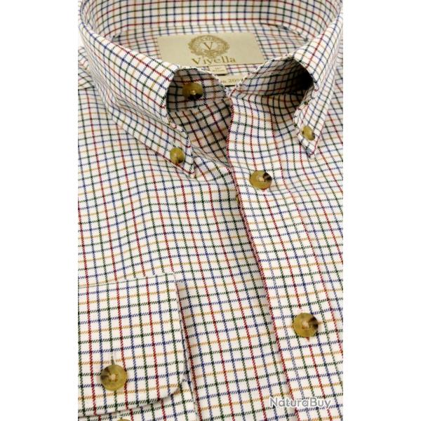 Chemise tattersall mini plum coton laine - 3XL