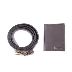 Coffret ceinture et portefeuille en cuir - M
