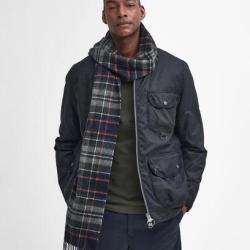Echarpe laine et cachemire 7 tartans - Navy / Dark ginger