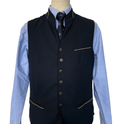 Gilet autrichien Waldo coton 3 coloris - Bleu / 58