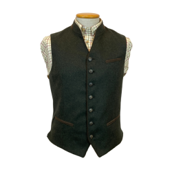 Gilet autrichien en loden Homme Weiler - 6 coloris - Maximilian - 48 / Dark olive