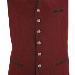 Gilet autrichien en loden Homme Weiler - 6 coloris - Maximilian - 48 / Rouge