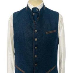 Gilet autrichien en loden Homme Weiler - 6 coloris - Maximilian - 50 / Dark blue