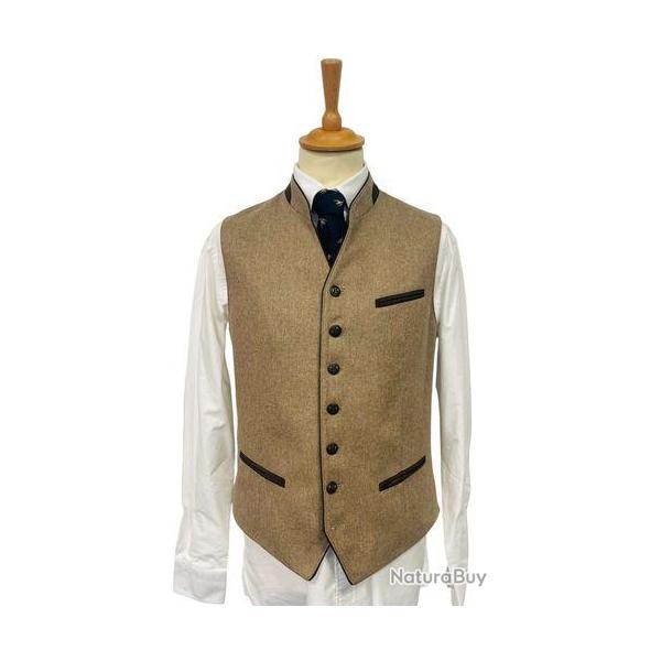 Gilet autrichien en loden Homme Weiler - 6 coloris - Maximilian - 50 / Beige