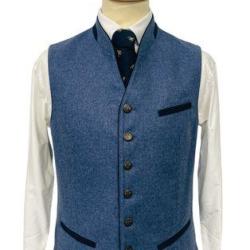Gilet autrichien en loden Homme Weiler - 6 coloris - Maximilian - 52 / Light blue