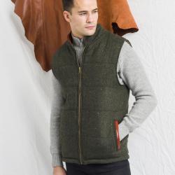 Gilet bodywarmer tweed green - 48