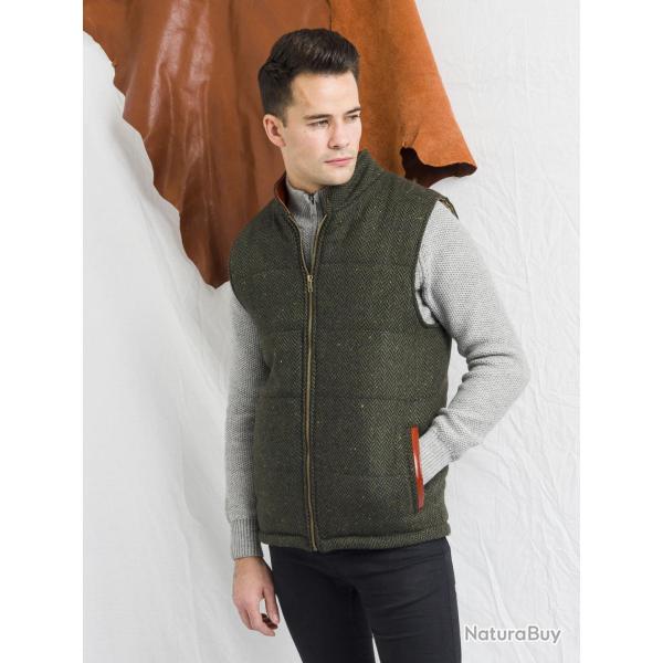 Gilet bodywarmer tweed green - 48