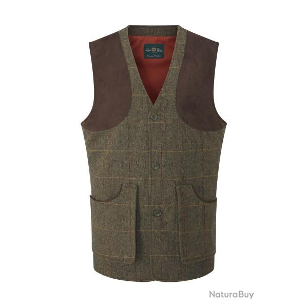 Gilet de chasse et de tir en tweed Compton - Teak - Alan Paine - M / Marron