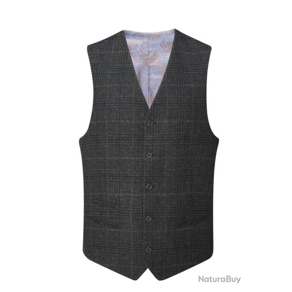 Gilet Surrey dos satin green check - L