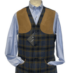 Gilet tweed Moorland JH2 bleu ochre - 2XL